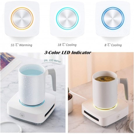 Coffee Warmer Cup Cooler Desktop 2in1 Coffee Tea Drinks Mug Warmer or Cooler Desktop 31℉ 46℉ Heating and Cooling Beverage Plate For Water,Milk,Beer,Cocoa B081DRY1JH