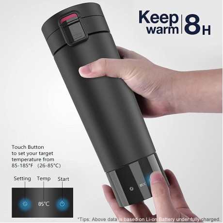 EAST MOUNT Heated Coffee Mug Temperature Control Smart Coffee Cup Electric Portable Travel Coffee Milk Water Warmer Cup with Long Lasting Rechargeable Battery & LCD Display. B08FX8ZQGD