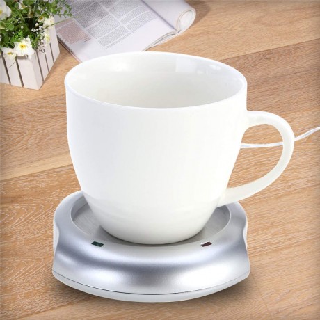 Garneck Coffee Mug Warmer USB Mug Warmer Electric Beverage Warmer Cup Warmer Plate for Office Kitchen Home Silver B08JL72Y8C
