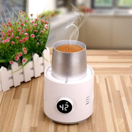 HSTYAIG Cup Cooler-Coffee Warmer Desktop 2IN1 60℃- 2℃ Coffee Tea Drinks Mug Warmer Cooler Desktop Heating and Cooling Beverage Plate for Water,Milk,Beer,Cocoa B08BHHBSHM