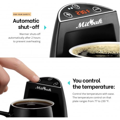 MITBAK Innovative Coffee Mug Warmer With a 16-Ounce Ceramic Coffee Mug & Lid | This Mug Warmer for Desk Will Keep Coffee Tea Hot Chocolate The Perfect Temperature for Hours B089T7QJWP