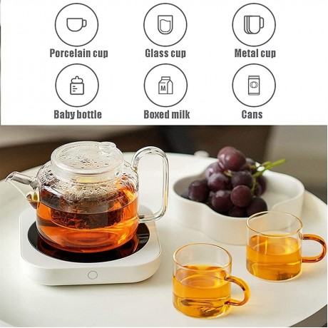 SMSOM Coffee Mug Warmer Cup & Coffee Warmer Smart Thermostat Coaster for Hot Tea Beverage Office Home Desk Use White B09PHPK21G