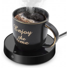 Suewow Coffee Mug Warmer and Office Warmer,Mug Warmer for Desk,Beverage Warmer Electric Beverage Warmer with 3 Temperature Settings Coffee Warmer for Tea,Water,Cocoa,Milk or Soup Up to 165℉ 75℃ B09D77NL35