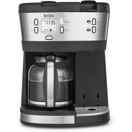 Brim Trio Multibrew System 12 Cup Programmable Coffee Maker Brews a 6oz Cup of Coffee in 1-2 Minutes Convenient Variable Brew Size K-Cup Compatible Stainless Steel Black B07J2R1JQY