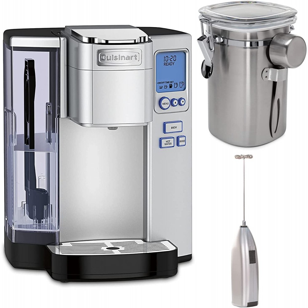 Cuisinart SS-10P1 Premium Single Serve Coffeemaker with Coffee Canister and Handheld Milk Frother Bundle 3 Items B08PZGBVM3
