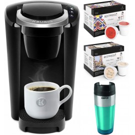 Keurig K-Compact Single Serve Coffee Maker with 24-Count Single Serve K-Cups and Stainless Steel Tumbler Bundle 4 Items B097S7JYWF