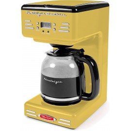 Nostalgia Retro 12-Cup Programmable Coffee Maker Yellow B09BFXPCH5
