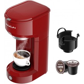 Single Serve Coffee Maker Coffee Brewer Compatible with K-Cup Single Cup Capsule with 6 to 14oz Reservoir Mini Size Red B086YNZMC9